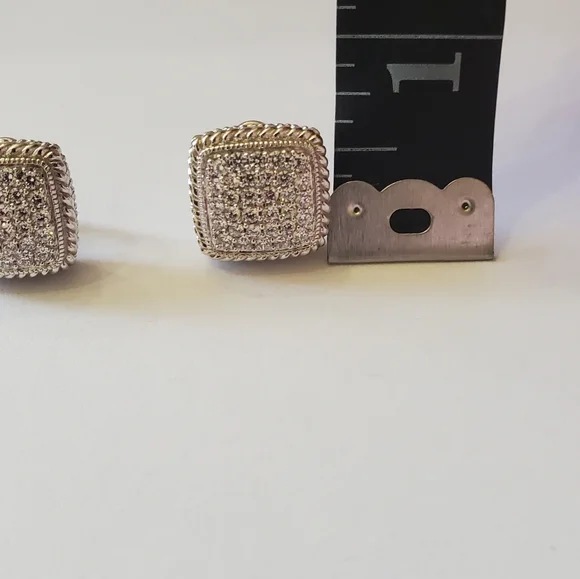 Judith Ripka Pave Diamonique Earrings - Picture 6 of 13